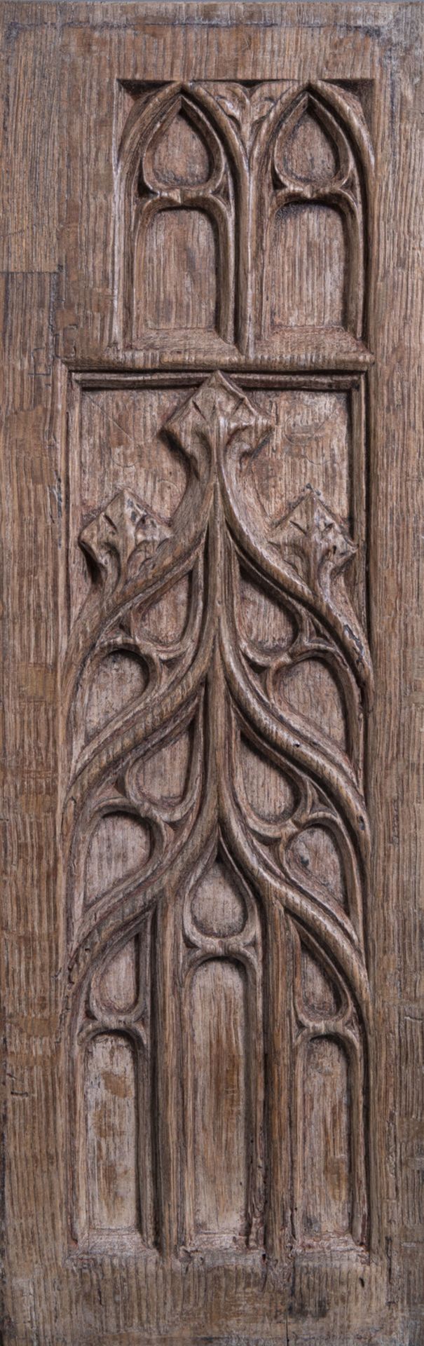 Five Gothic carved wooden panels, France or Flanders, 15th C. and later - Image 7 of 7