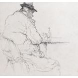 Jules De Bruycker (1870-1945): Buveur solitaire, etching, ed. A, (1941)