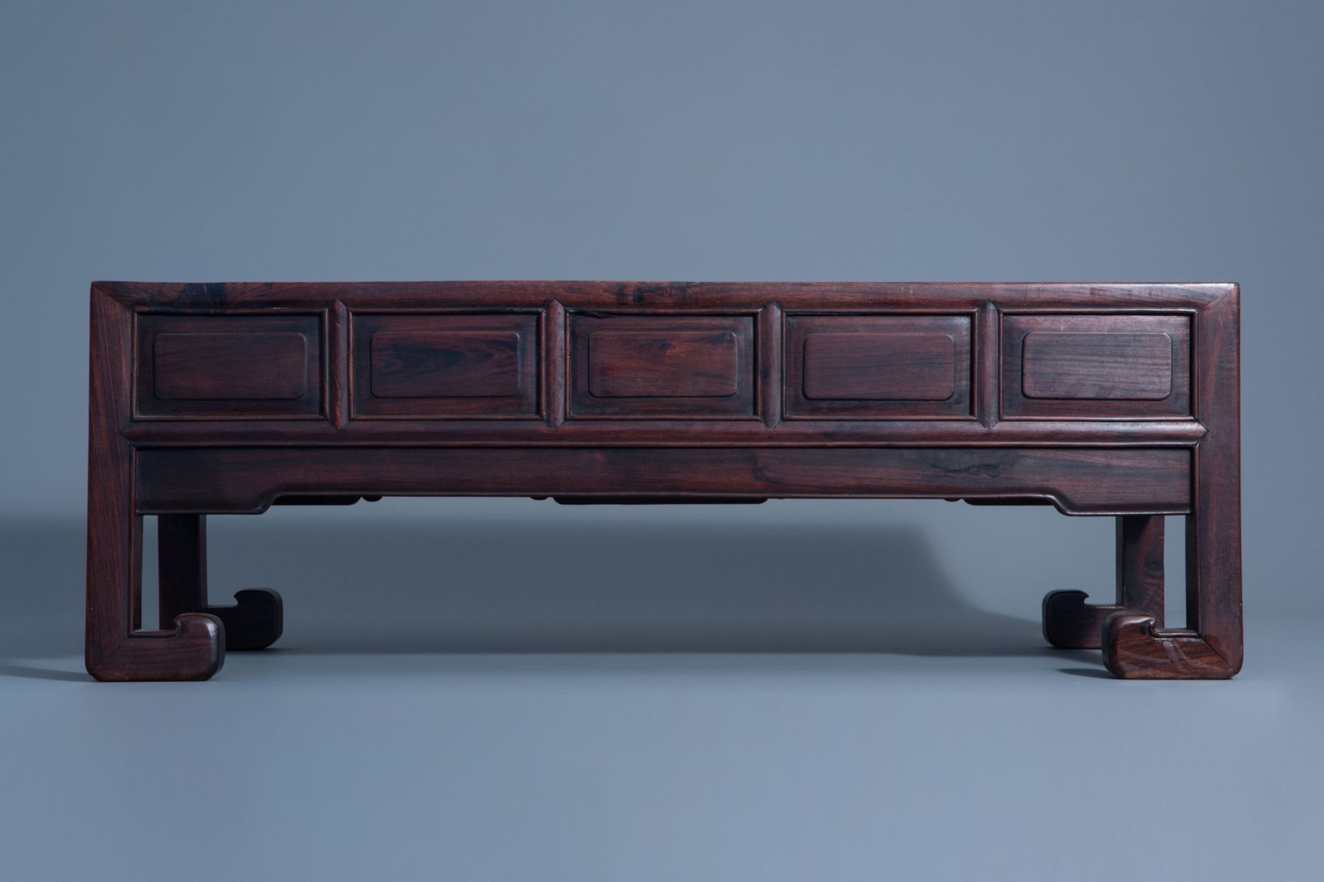 Two Chinese rectangular carved wooden tables, 19th/20th C. - Image 9 of 13