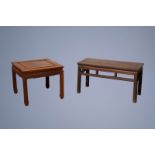 Two Chinese wooden side tables, 19th/20th C.
