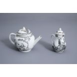 A Chinese grisaille teapot and a milk jug, Qianlong