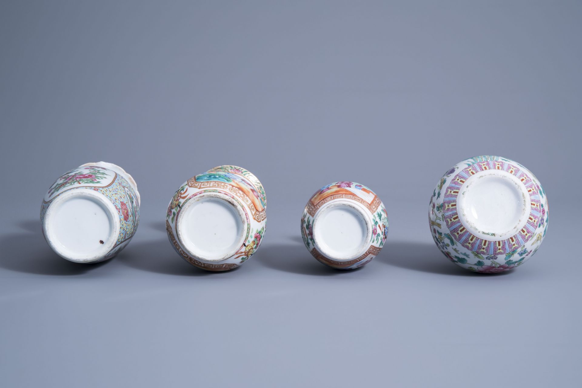 A varied collection of Chinese Nanking crackle glazed and Canton famille rose porcelain, 19th/20th C - Image 3 of 6