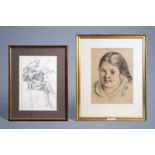 Albert Van Dijck (1902-1951) and Willem Geets (1838-1919): Two various drawings