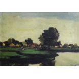 Albert Claeys (1889-1967): A Leie landscape, oil on canvas