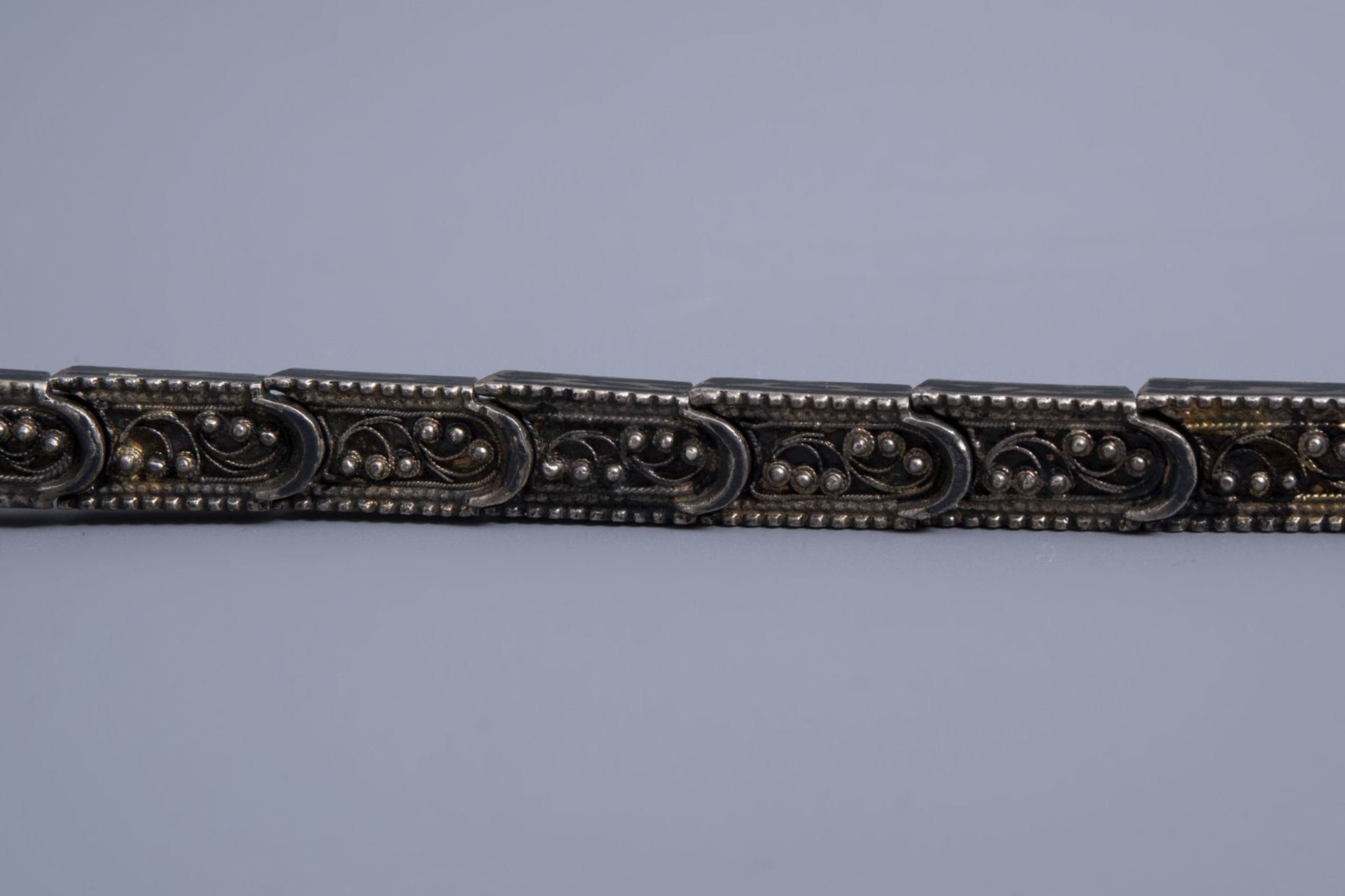 A Russian silver marriage belt, 84 zolotnik, Caucasus, first half of the 20th C. - Image 8 of 10