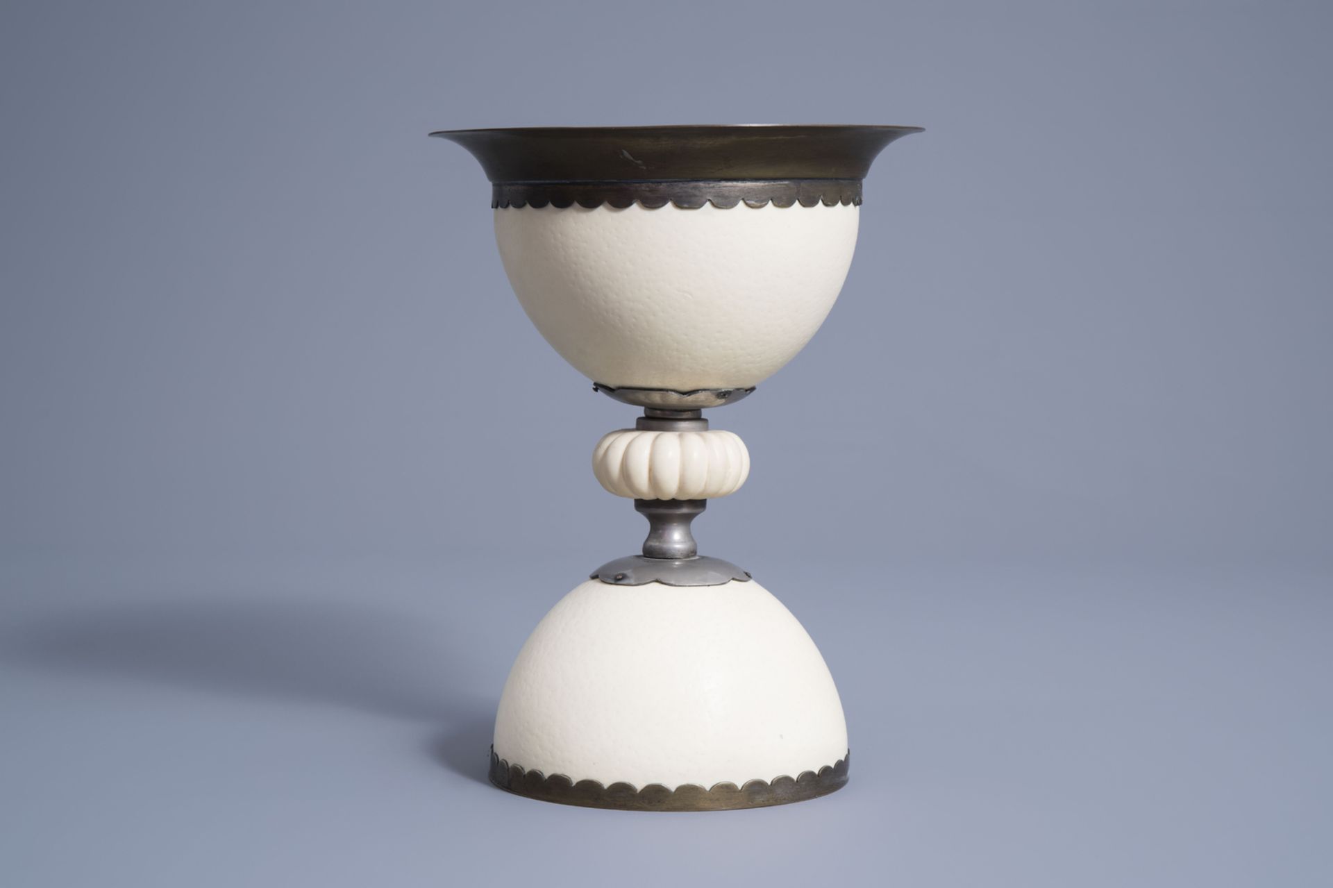 A French Christian Dior brass mounted ostrich egg beaker, 1970's - Image 3 of 9