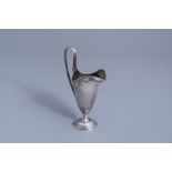 A French Neoclassic silver jug, maker's mark V with a flower, 18th/19th C.