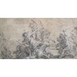 Attributed to Joseph Franois Parrocel (1704-1781): The battlefield, pencil heightened with white on