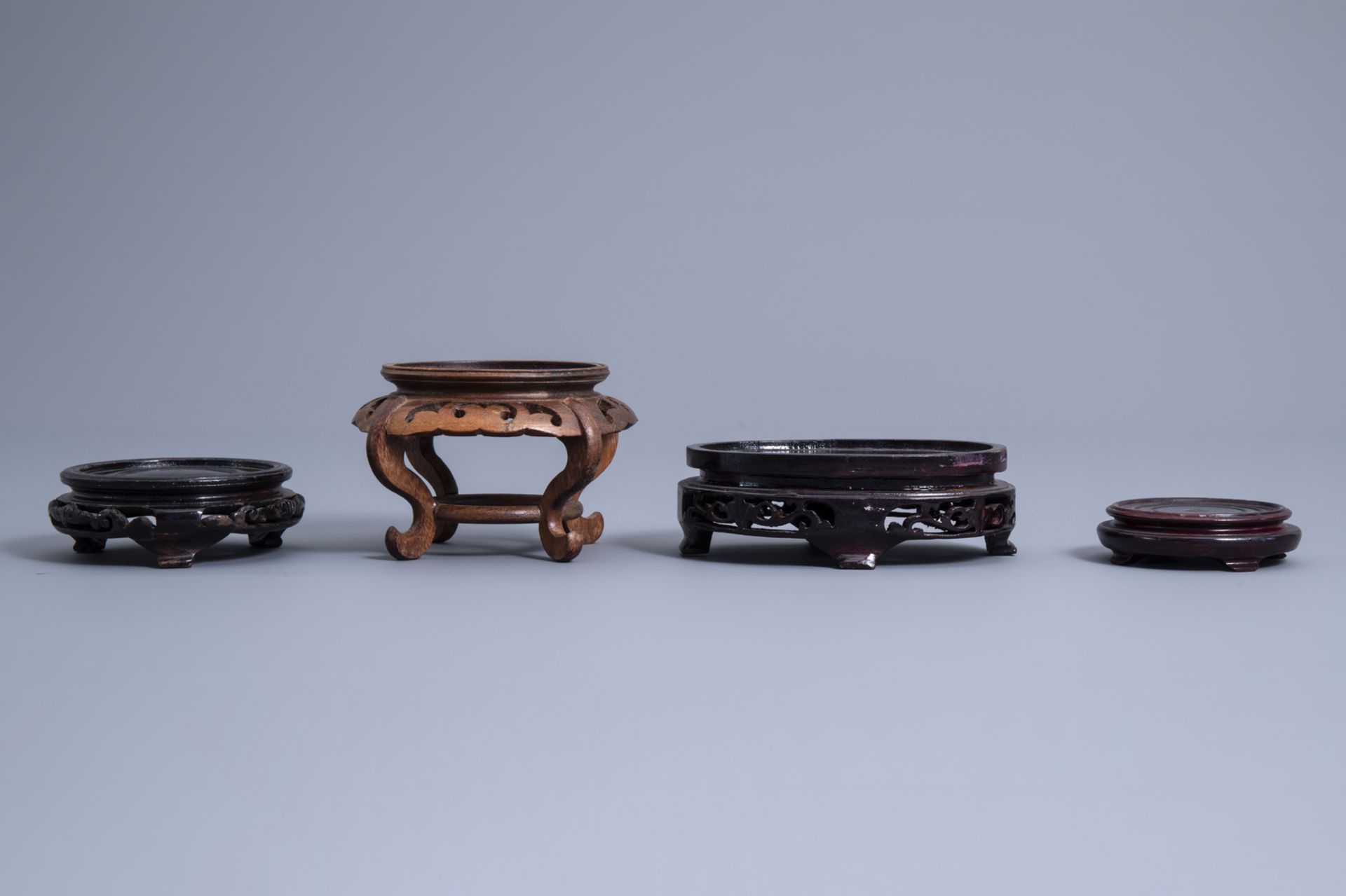 A collection of Chinese wooden stands, 19th/20th C. - Image 10 of 13