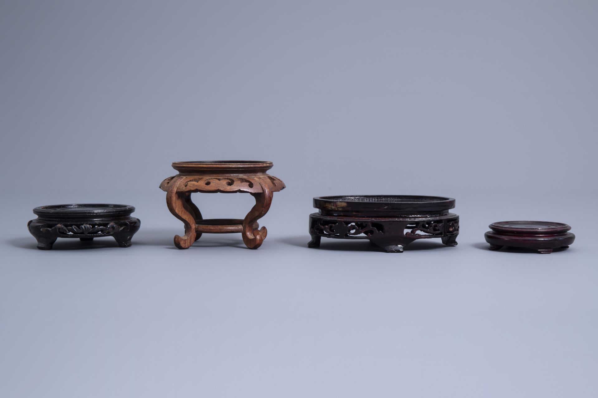 A collection of Chinese wooden stands, 19th/20th C. - Image 8 of 13