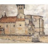 Achille van Sassenbrouck (1886-1979): The Saint-GŽraud priory in Monsempron-Libos, oil on board