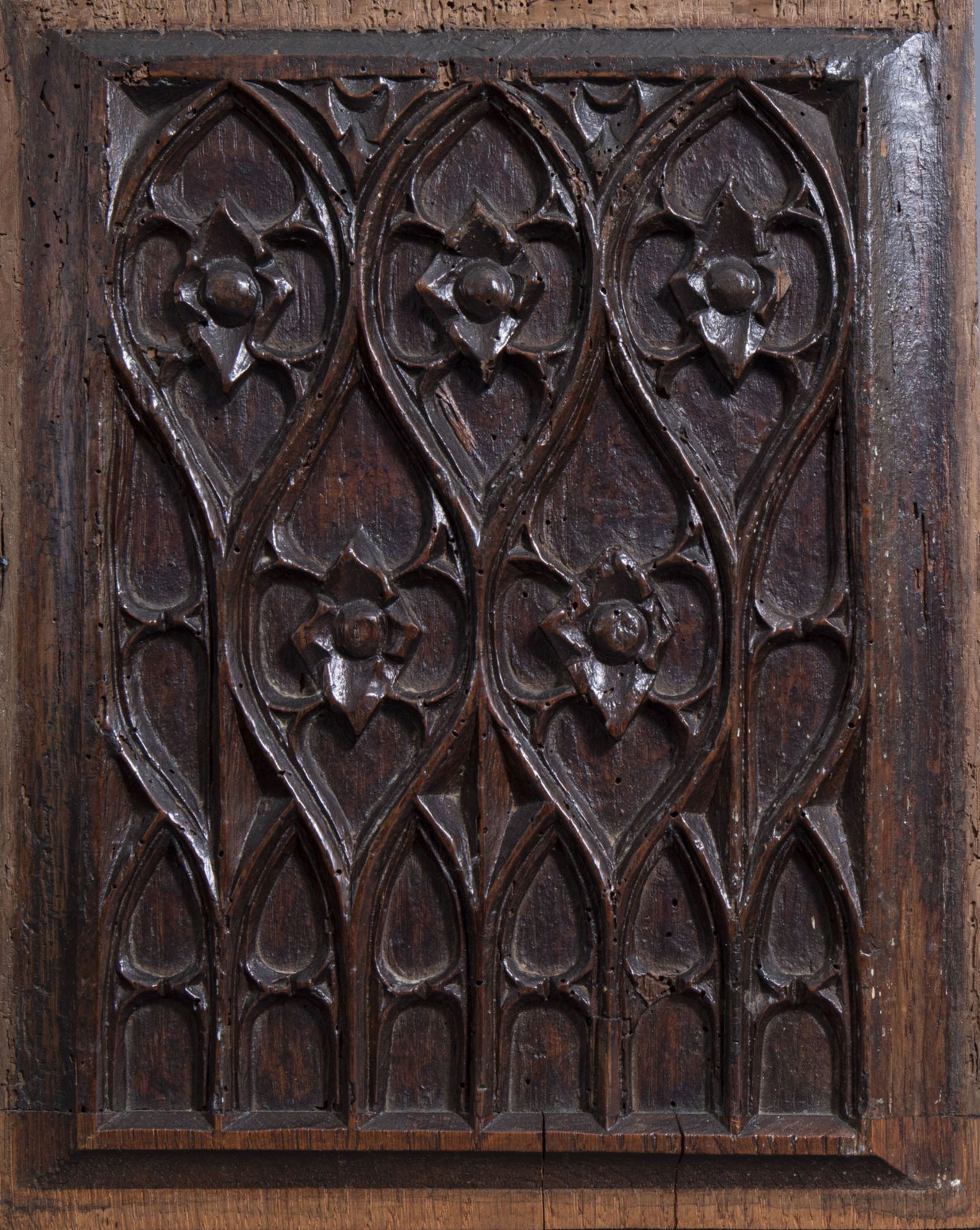 Five Gothic carved wooden panels, France or Flanders, 15th C. and later - Image 4 of 7