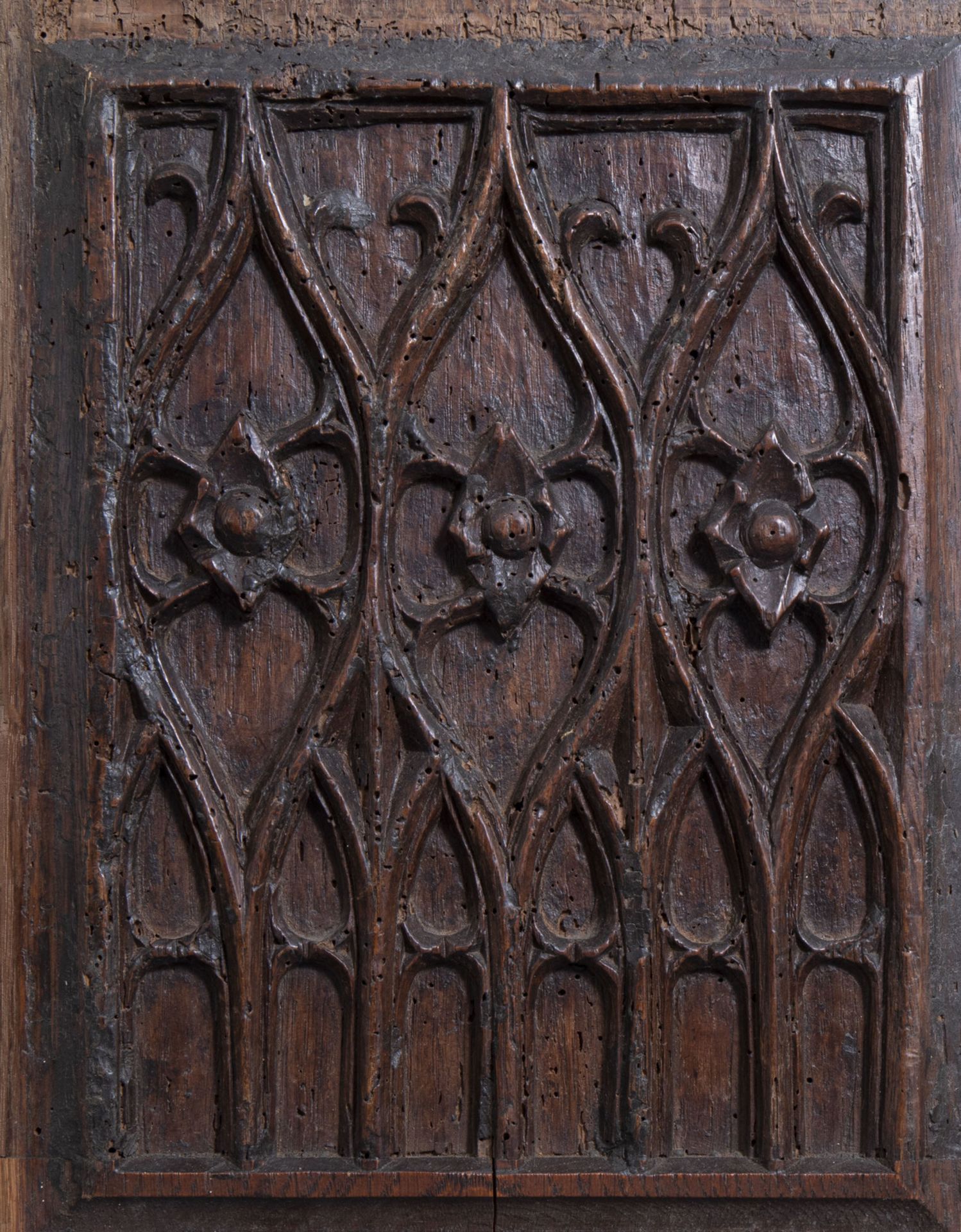 Five Gothic carved wooden panels, France or Flanders, 15th C. and later - Image 5 of 7