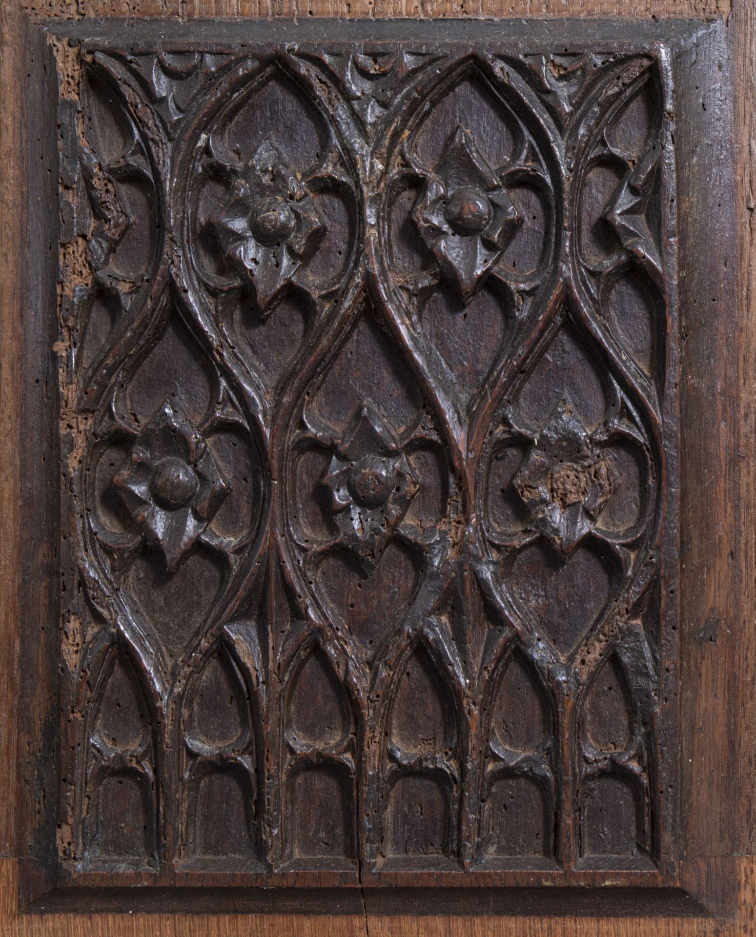 Five Gothic carved wooden panels, France or Flanders, 15th C. and later - Image 3 of 7