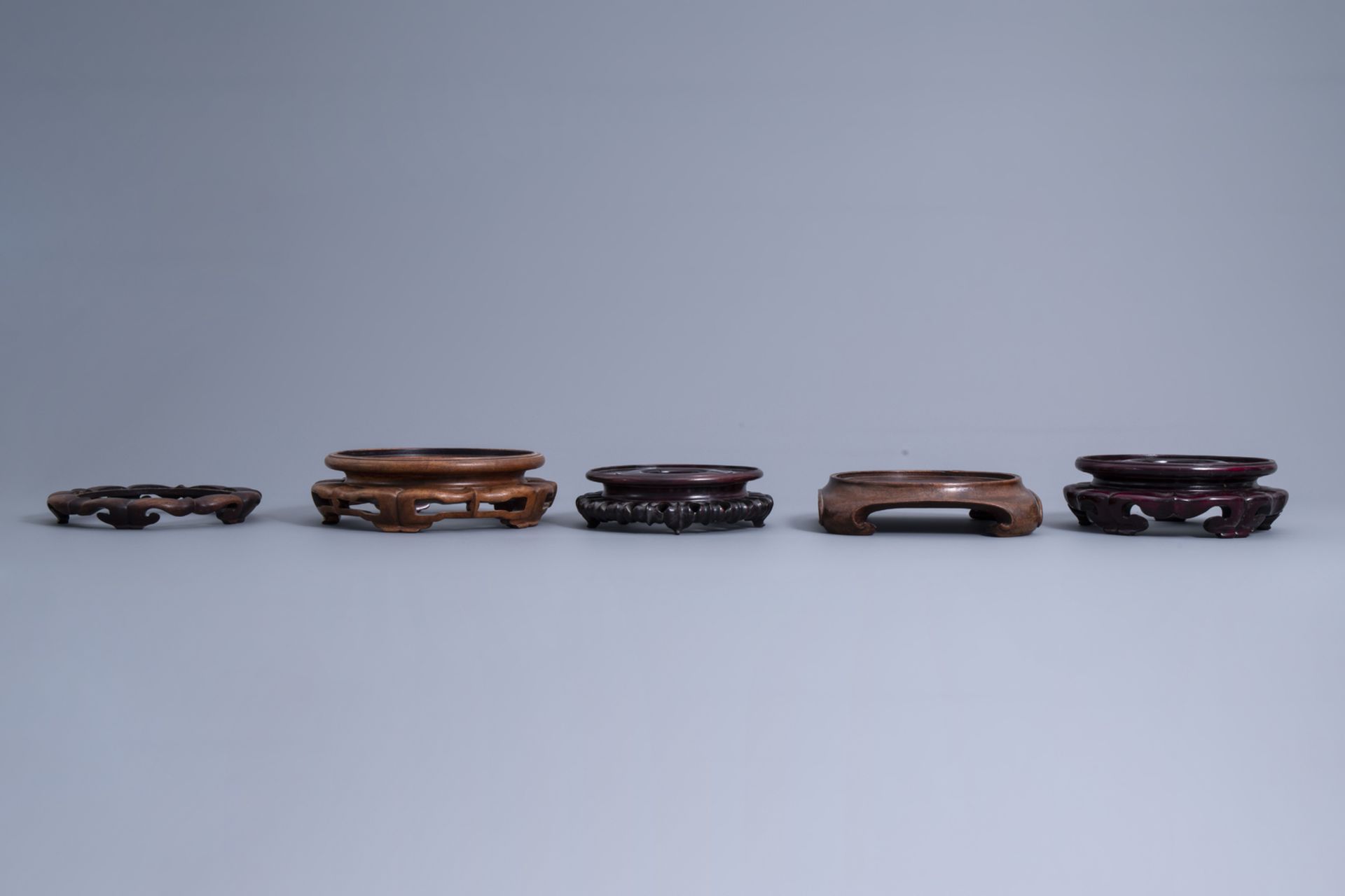 A collection of Chinese wooden stands, 19th/20th C. - Image 5 of 13