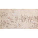 Attributed to Charles Parrocel (1688-1752): The rest during the hunt, ink on paper, 17th C.