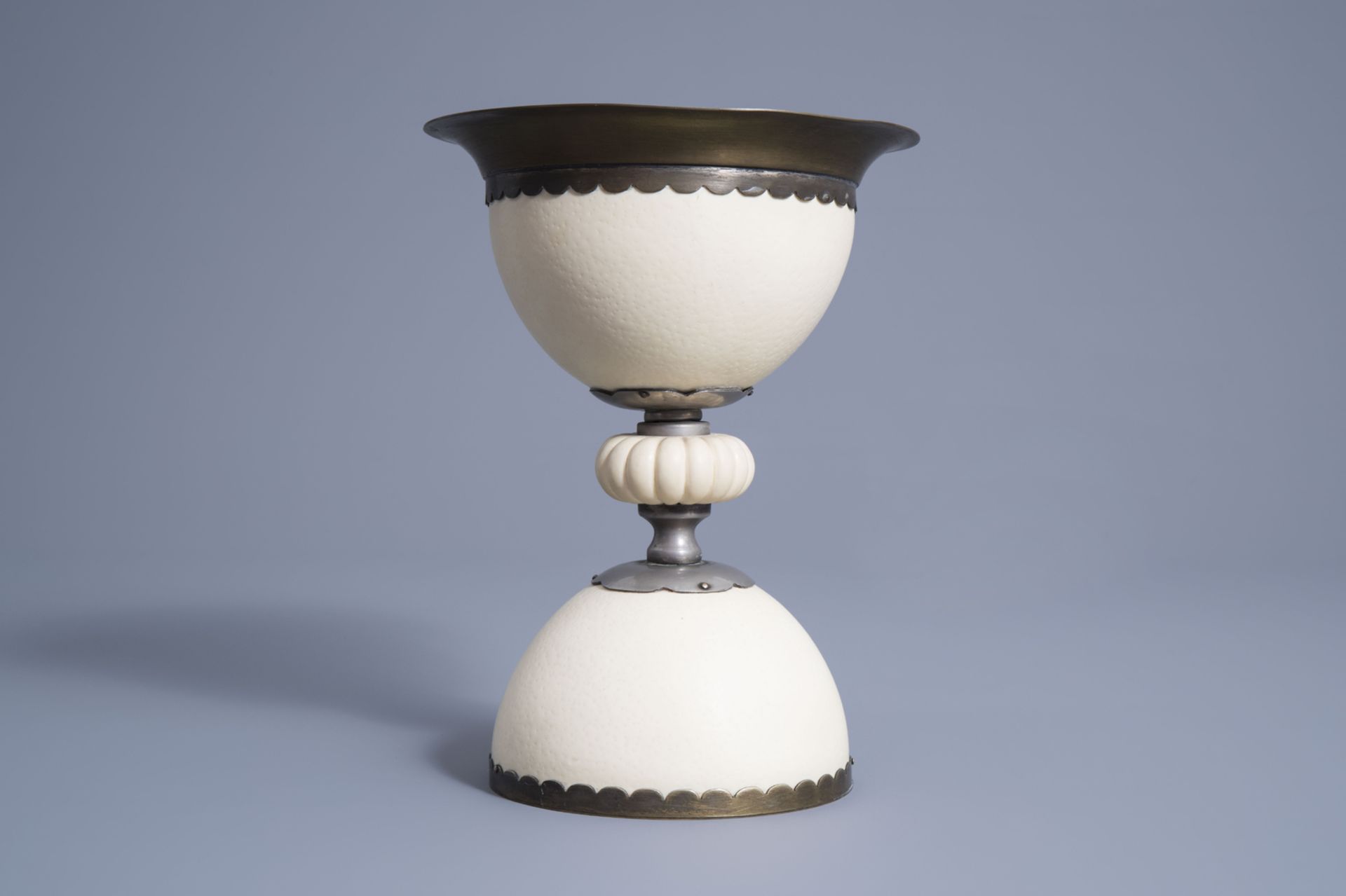 A French Christian Dior brass mounted ostrich egg beaker, 1970's - Image 5 of 9