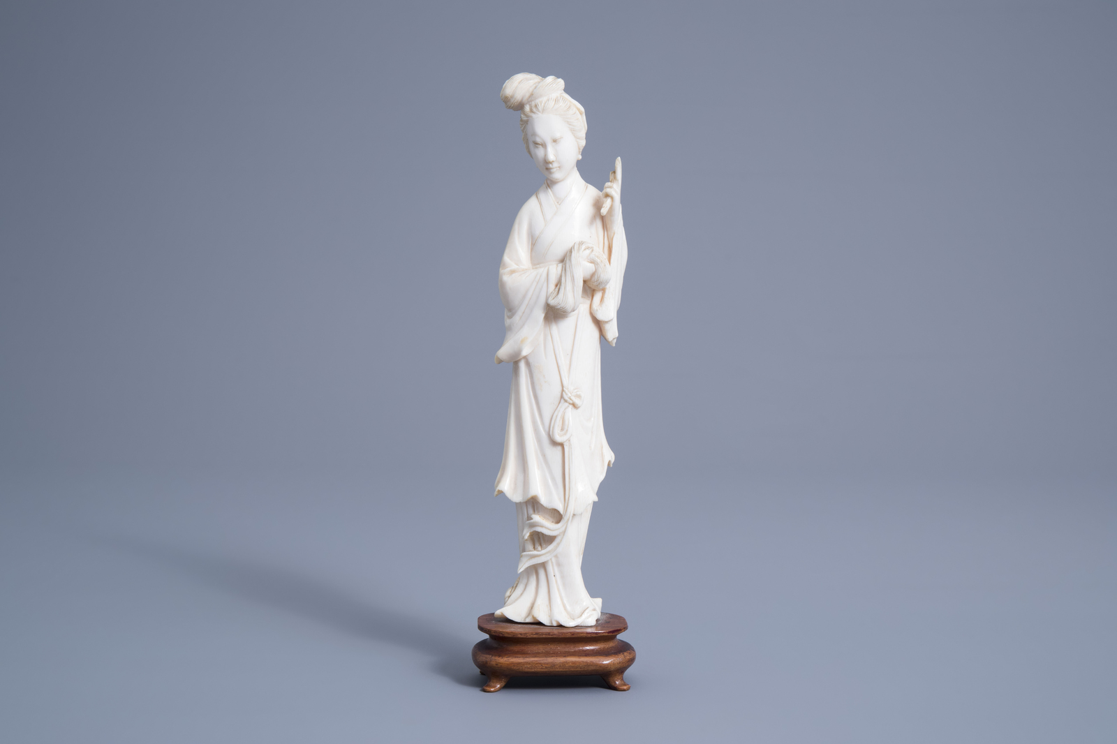 A Chinese ivory doctor's lady, a model of a lady, a pair of 'Hoho' brothers and a group of monkeys, - Image 2 of 13