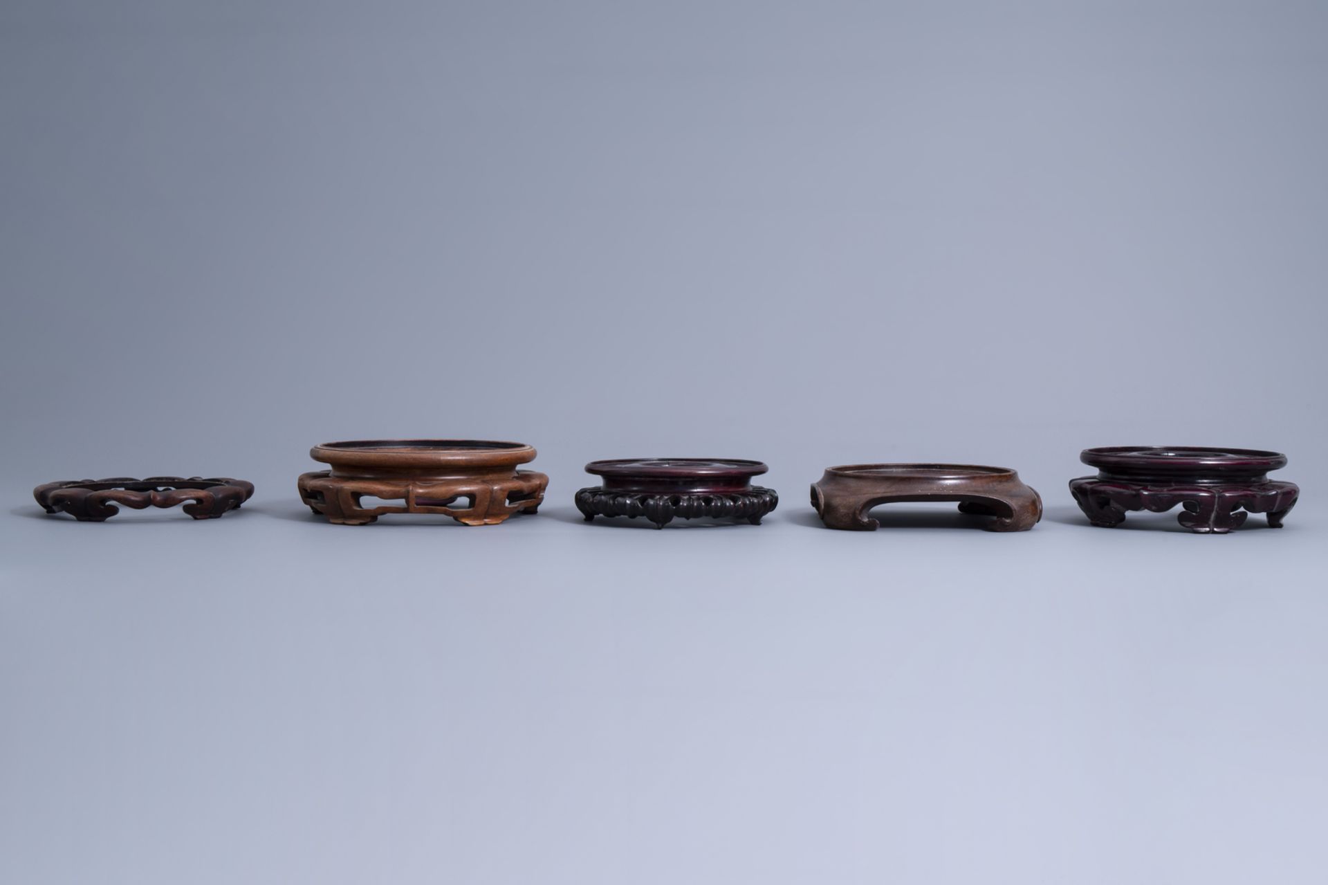 A collection of Chinese wooden stands, 19th/20th C. - Image 4 of 13