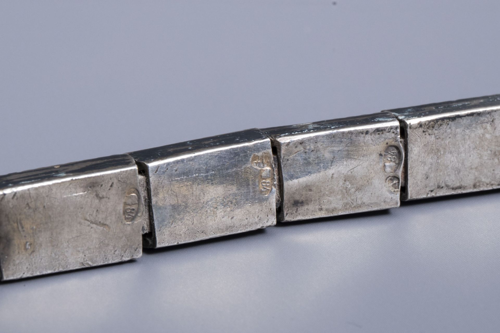 A Russian silver marriage belt, 84 zolotnik, Caucasus, first half of the 20th C. - Image 10 of 10