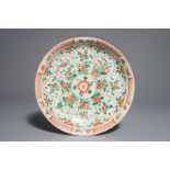 A Chinese famille verte dish with floral design, Kangxi