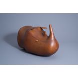 Dimitri Omersa (1927-1975, attributed to): A leather rhinoceros trophy