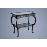 Gabriel Viardot (1830-1906) and/or workshop: A bronze mounted wooden Japonism side table with mother