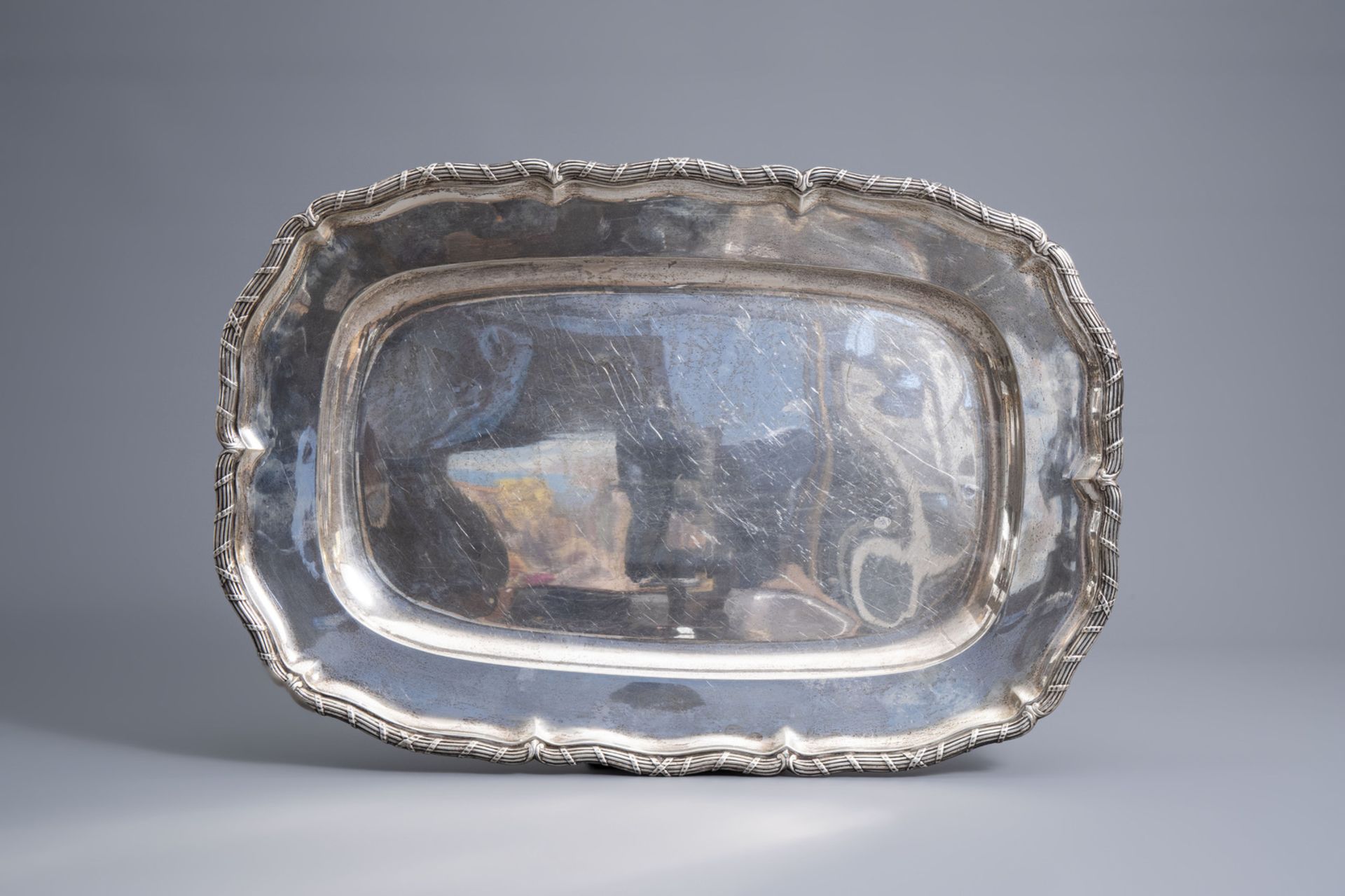 A Viennese silver tray in Louis XV style, 19th/20th C.
