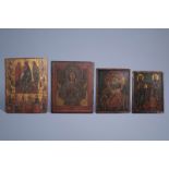 A varied collection of four Russian and Greek icons, 19th C.