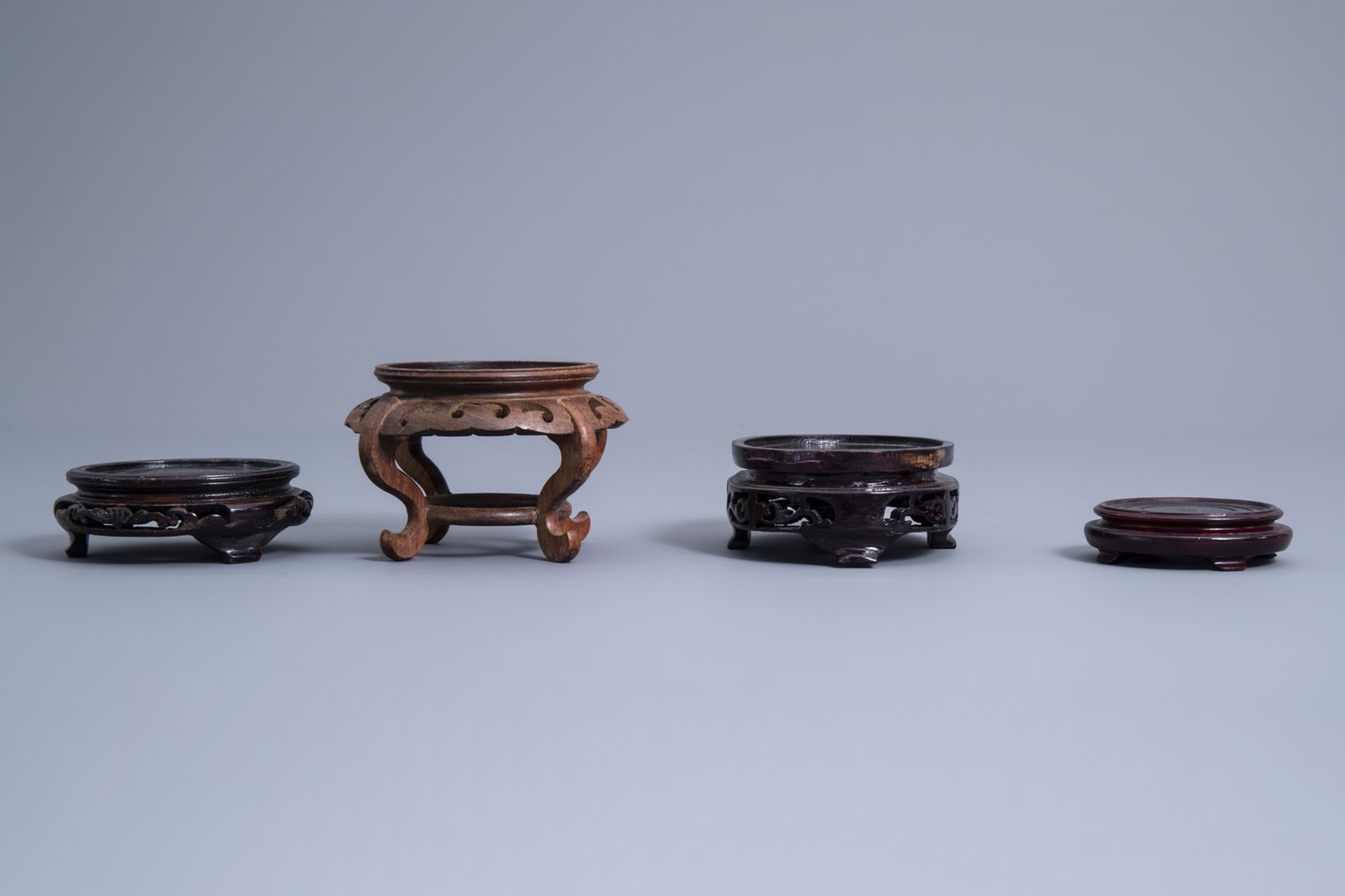 A collection of Chinese wooden stands, 19th/20th C. - Image 9 of 13