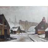 Piet Lippens (1890-1981): A winter cityscape, oil on canvas