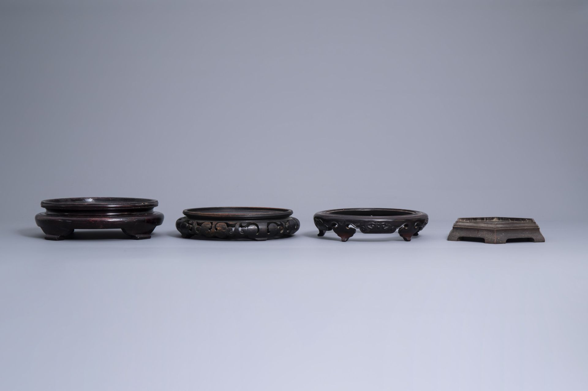 A collection of Chinese wooden stands, 19th/20th C. - Image 9 of 23