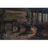 Illegibly signed (Jean ..., 20th C.): City life, oil on canvas