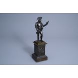 French or German school: Frederick the Great, patinated bronze, 19th C.