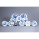 A varied collection of Chinese blue and white porcelain, 18th C. and later