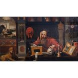 Flemish school, after Joos van Cleve (ca. 1485-1540): Saint Jerome in his study, oil on panel, 17th