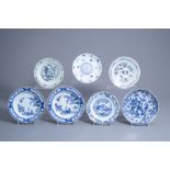 Eight various Chinese blue and white plates, 15th C. and later
