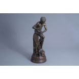 Gaston Veuvenot Leroux (1854-1942): The snake charmer, patinated bronze