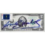 Andy Warhol (1928-1987): An autographed two-dollar bill depicting Thomas Jefferson, dated 1976