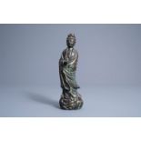 A Chinese bronze figure of Guanyin, 19th C.