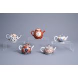 Five Japanese Imari and Kutani teapots and covers, Edo/Meiji