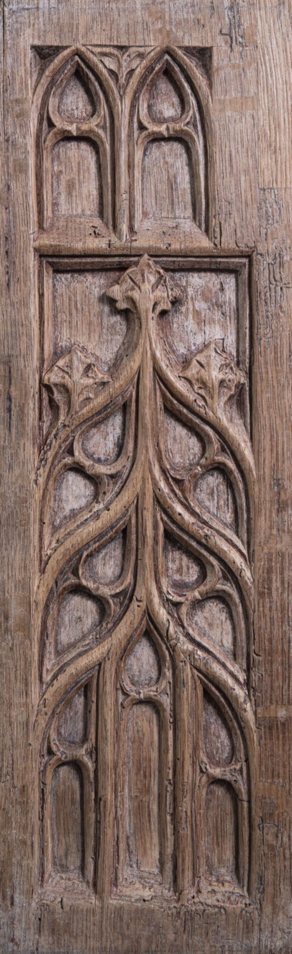 Five Gothic carved wooden panels, France or Flanders, 15th C. and later - Image 6 of 7