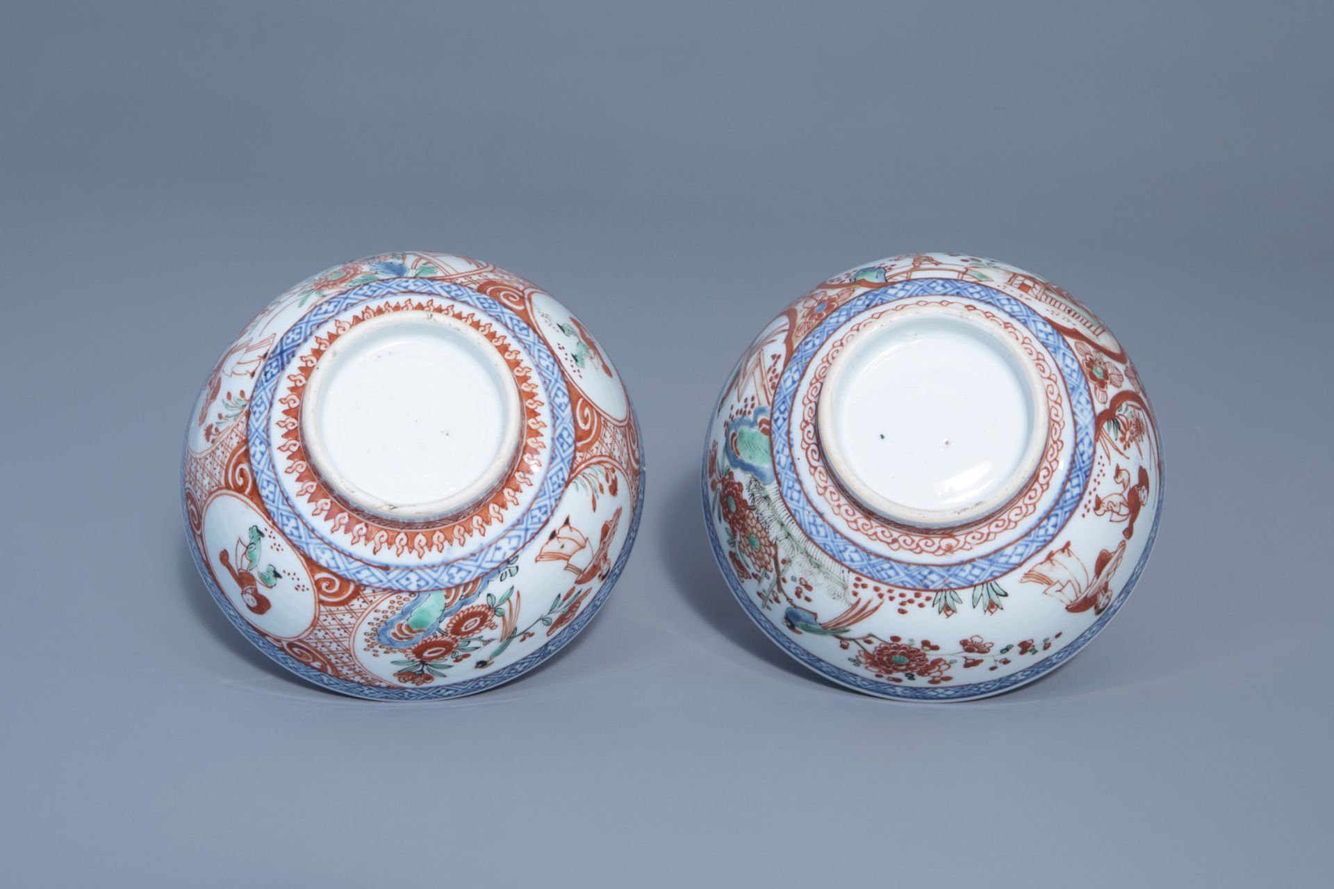 Two Dutch-decorated 'Amsterdams bont' blue and white Chinese bowls, Kangxi - Image 7 of 7