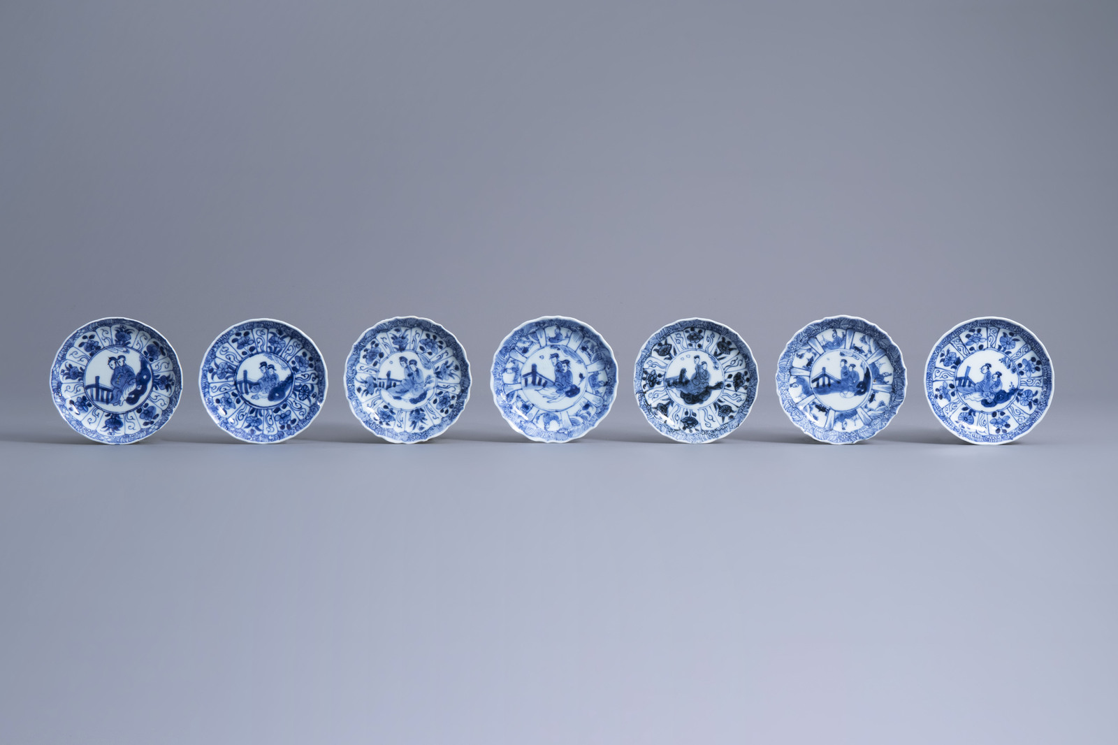 Nine Chinese blue and white cups and fourteen saucers, Kangxi - Image 2 of 16
