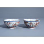 Two Dutch-decorated 'Amsterdams bont' blue and white Chinese bowls, Kangxi