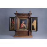 Flemish school: Triptych with on the central panel Madonna and Child and St. Norbert and the donor o