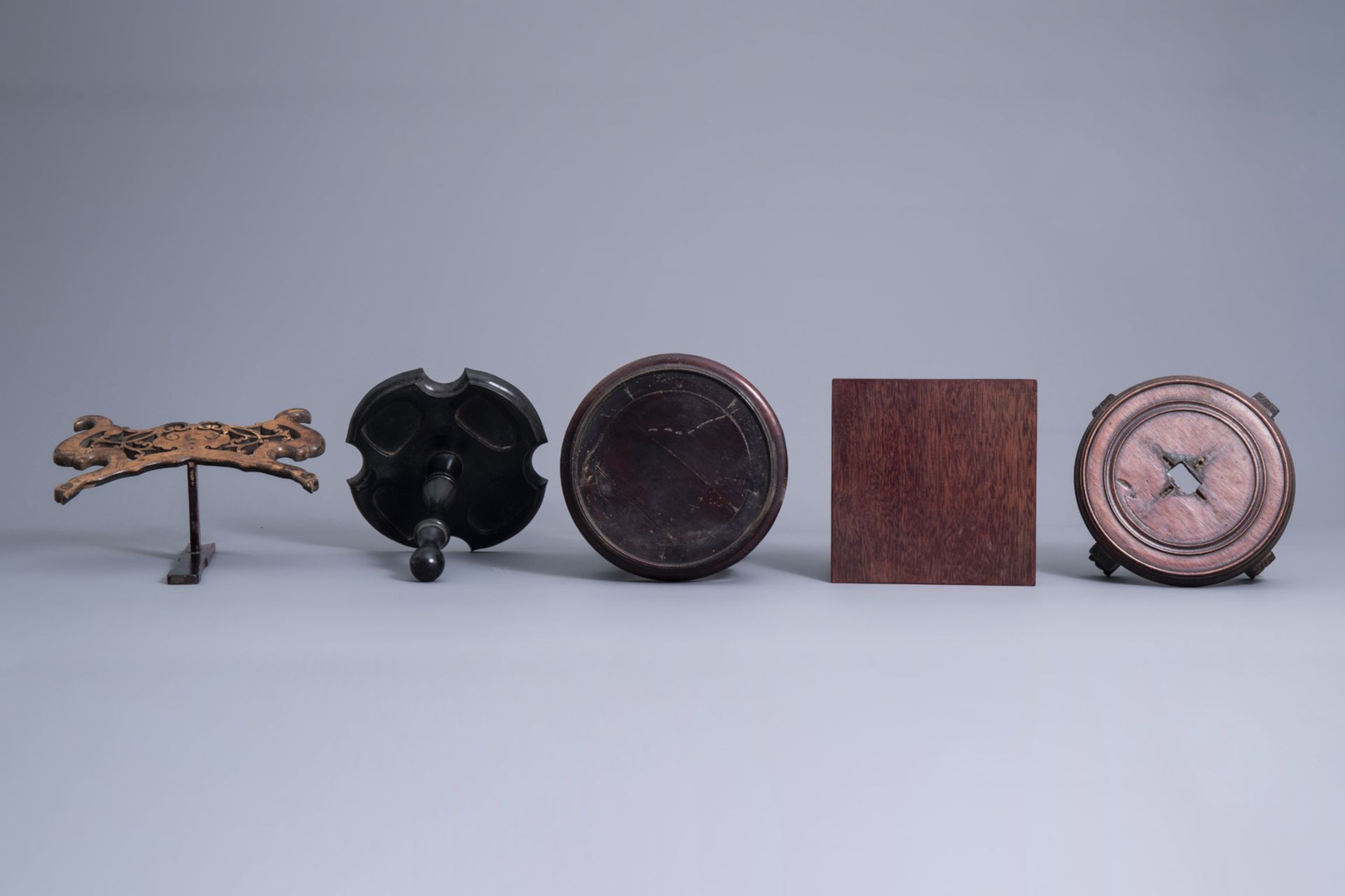 A collection of Chinese wooden stands, 19th/20th C. - Image 6 of 23