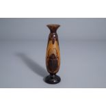 A Le Verre Franais cameo glass vase with beetles, 20th C.