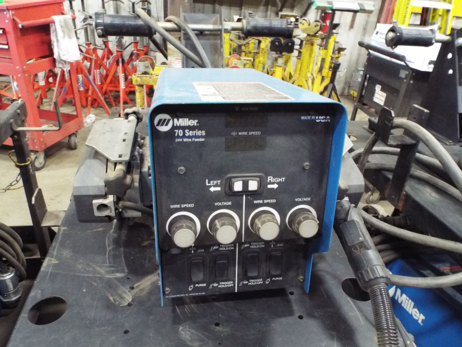 MILLER (2006) XMT 304 CC/CV MIG WELDER WITH MILLER 70 SERIES 24V TWIN REEL WIRE FEEDER, CABLES & - Image 2 of 3