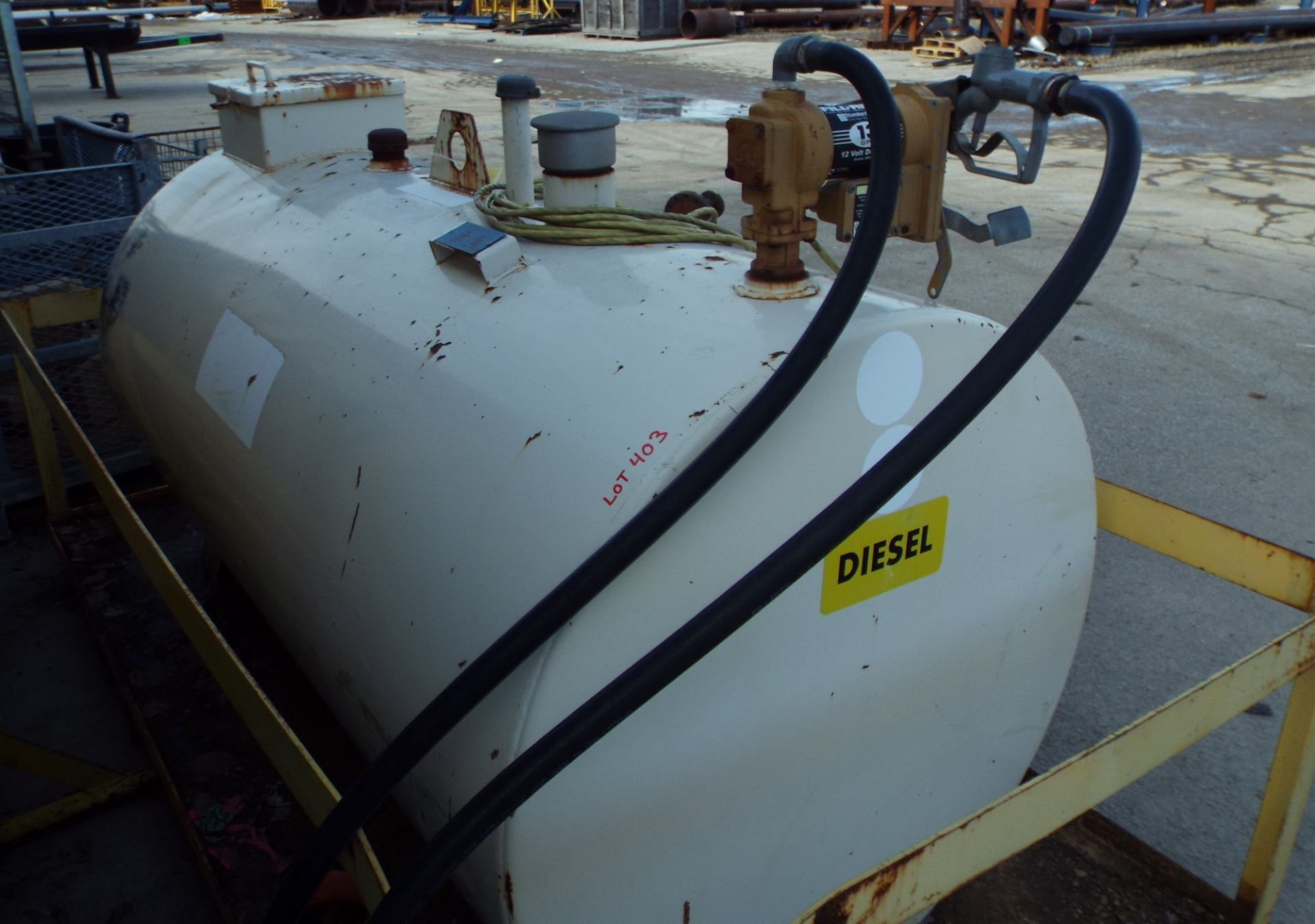 HASSCO INDUSTRIES (2008) ABOVE GROUND DIESEL FUEL STORAGE TANK WITH FILL-RITE 13 GPM ELECTRIC PUMP - Image 2 of 4